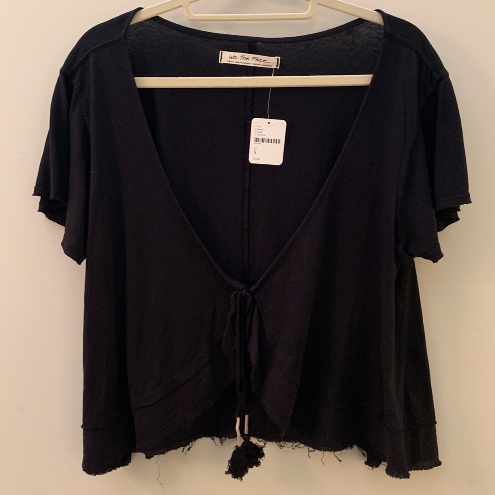 Black Tie Front T Shirt